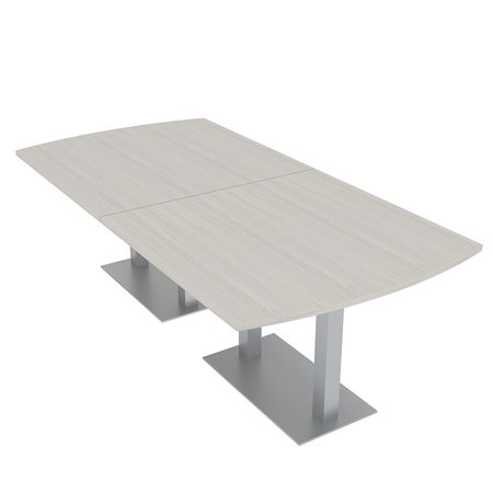 SKUTCHI DESIGNS 8 Person Conference Room Table, Arc Rectangle Shape, Square Metal Base, 4Ft X 8in., Sea Salt HAR-AREC-46x92-DOU-XD1026